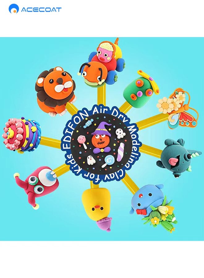 ACECOAT Air Dry Clay, 48 Color Modeling Set With 3 Sculpting Tools, Magic Foam Clay For Kids And Adults, Gift For Boys And Girls - Image 3